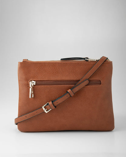Charlotte Double Zip Crossbody Bag + Aztec Bag Strap-Handbags-PEROZ Accessories