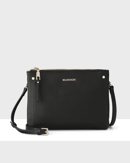 Charlotte Double Zip Crossbody Bag + Zebra Bag Strap-PEROZ Accessories