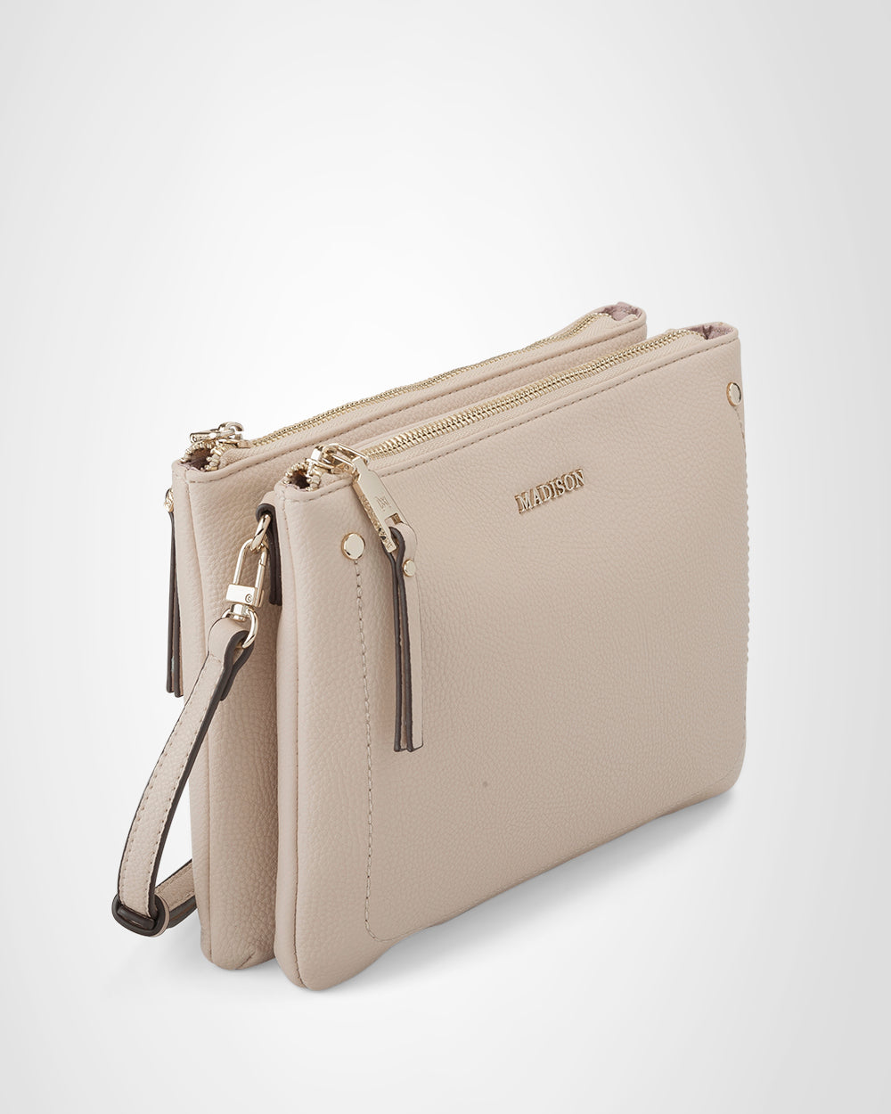 Charlotte Double Zip Crossbody Bag + Monogram Bag Strap-Handbags-PEROZ Accessories