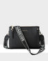Charlotte Double Zip Crossbody Bag + Monogram Stripe Bag Strap-Handbags-PEROZ Accessories