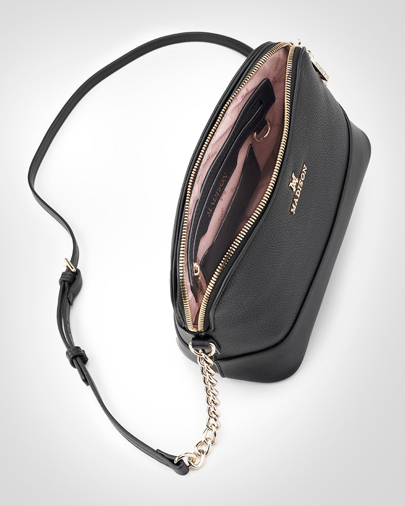 Salli Curve Zip Top Crossbody Bag-PEROZ Accessories