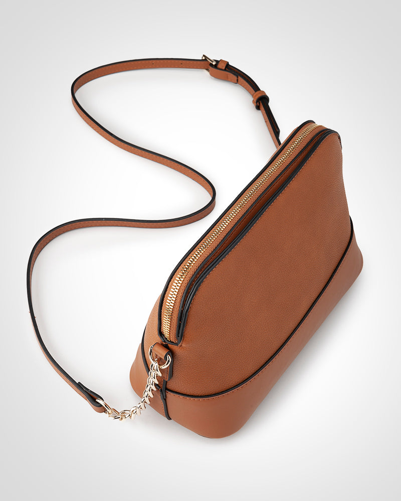 Salli Curve Zip Top Crossbody Bag-PEROZ Accessories