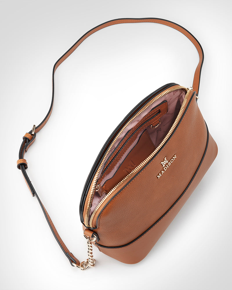 Salli Curve Zip Top Crossbody Bag-PEROZ Accessories