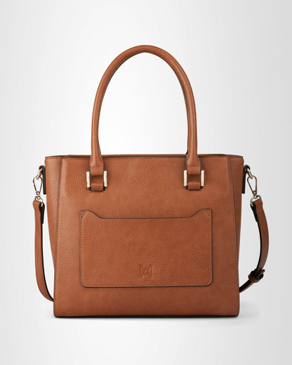 Angie Medium 3 Compartment Satchel Bag + Leopard Bag Strap-Handbags-PEROZ Accessories