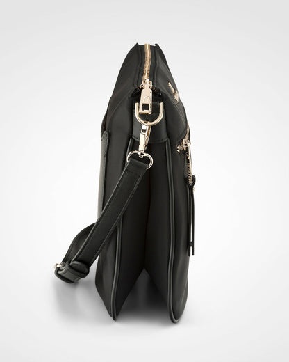 Renee Nylon Zip Top 2 Compartment Crossbody Bag-Handbags-PEROZ Accessories