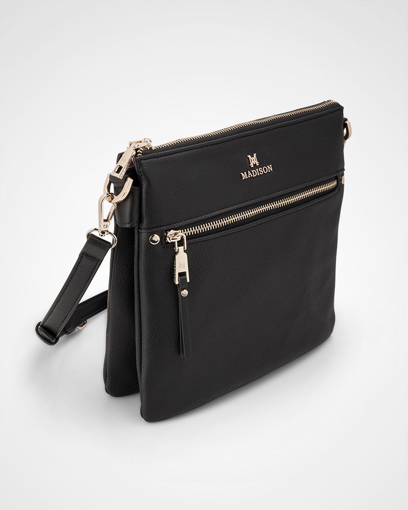 Renee Zip Top 2 Compartment Crossbody Bag-PEROZ Accessories