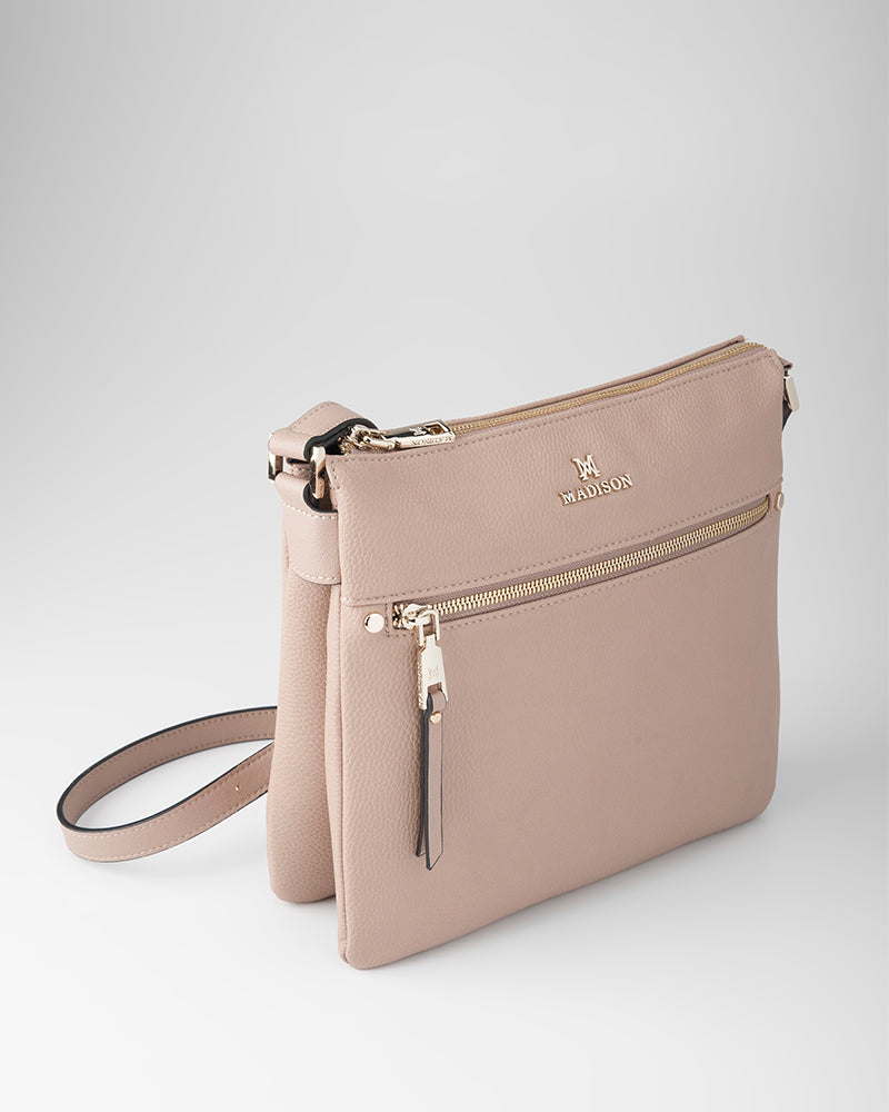 Renee Zip Top 2 Compartment Crossbody Bag-PEROZ Accessories