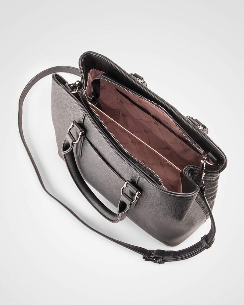 Eve V-Stitch Zip Top Satchel Bag-PEROZ Accessories