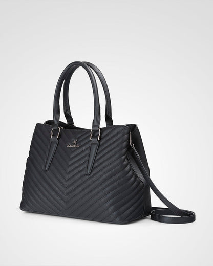 Eve V-Stitch Zip Top Satchel Bag-PEROZ Accessories
