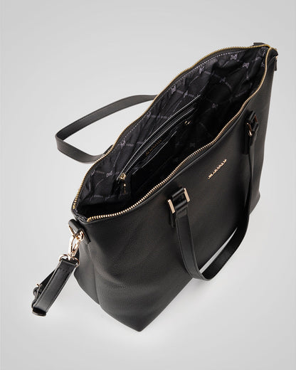 Inga Large Zip Top Tote Bag With Laptop Pocket-Handbags-PEROZ Accessories