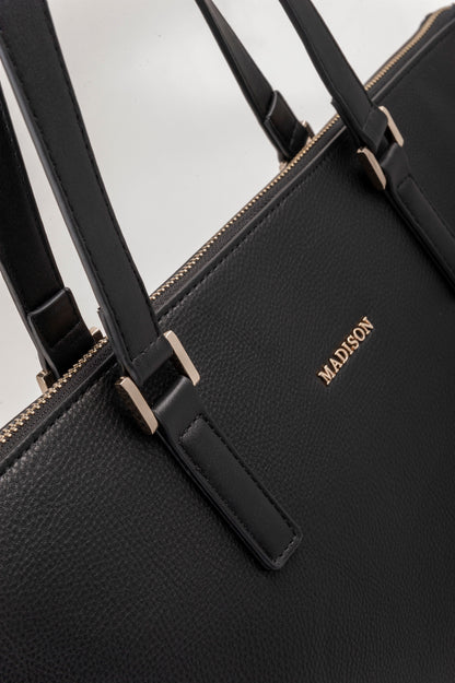 Inga Large Zip Top Tote Bag With Laptop Pocket + Graphic Bag Strap-Handbags-PEROZ Accessories
