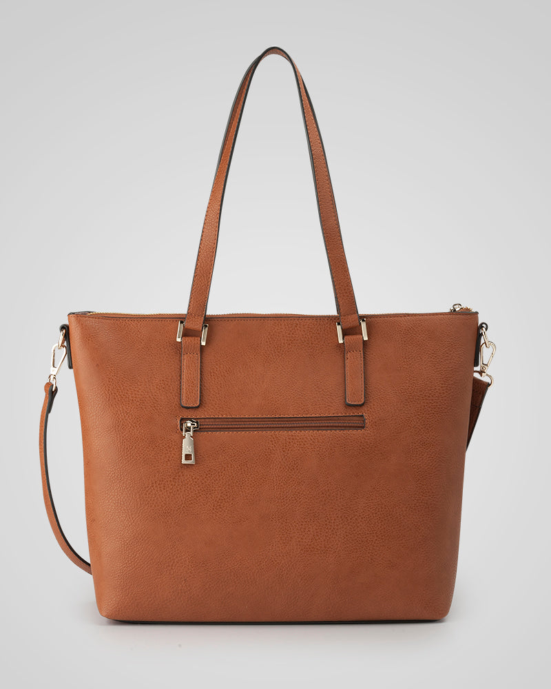 Inga Large Zip Top Tote Bag + Stripe Bag Strap-PEROZ Accessories