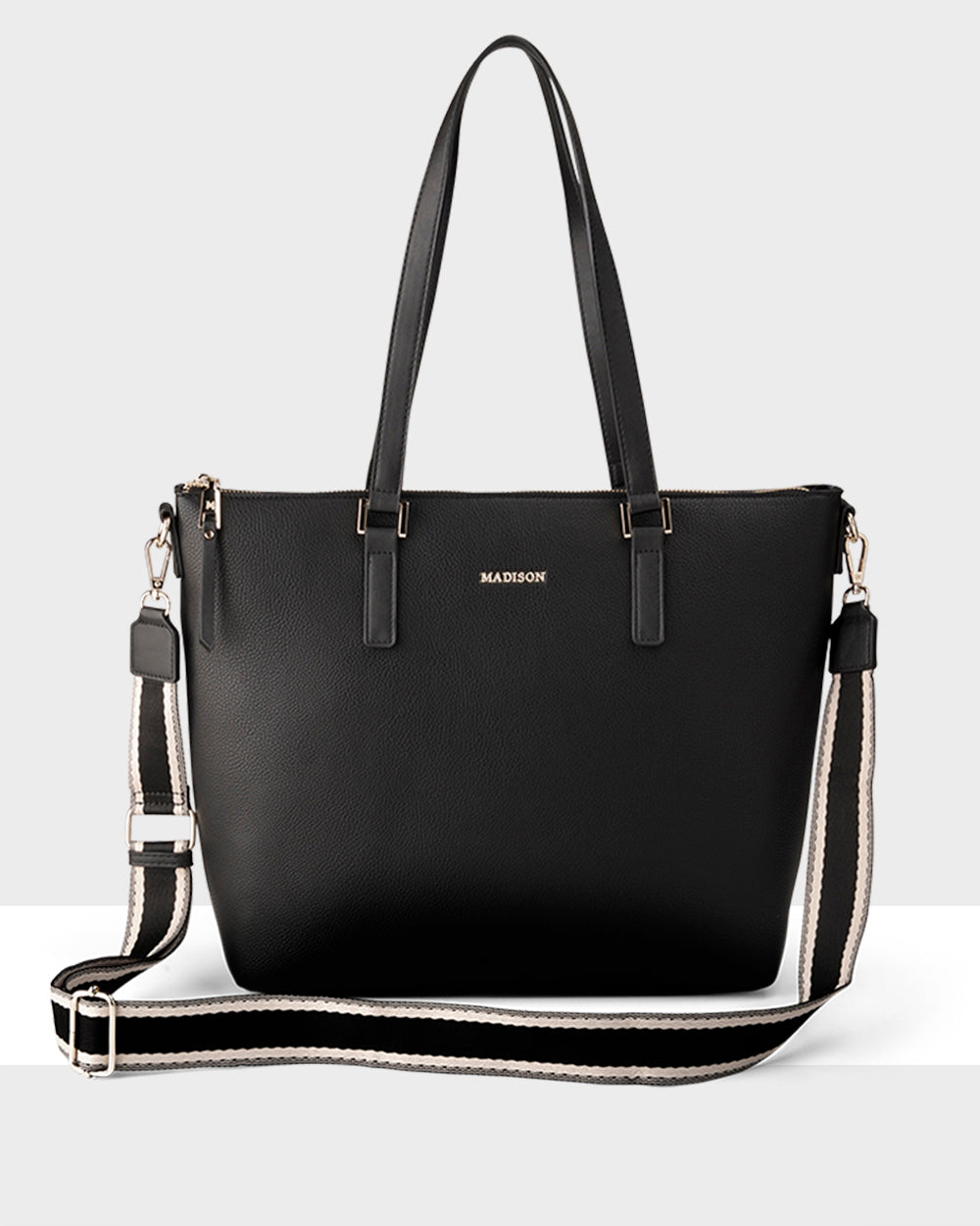 Inga Large Zip Top Tote Bag + Stripe Bag Strap-PEROZ Accessories