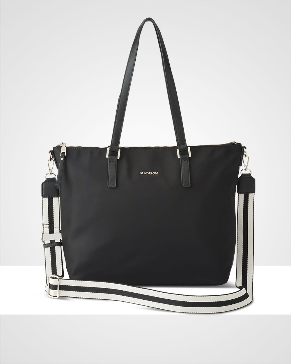 Inga Large Zip Top Tote Bag + Stripe Bag Strap-PEROZ Accessories