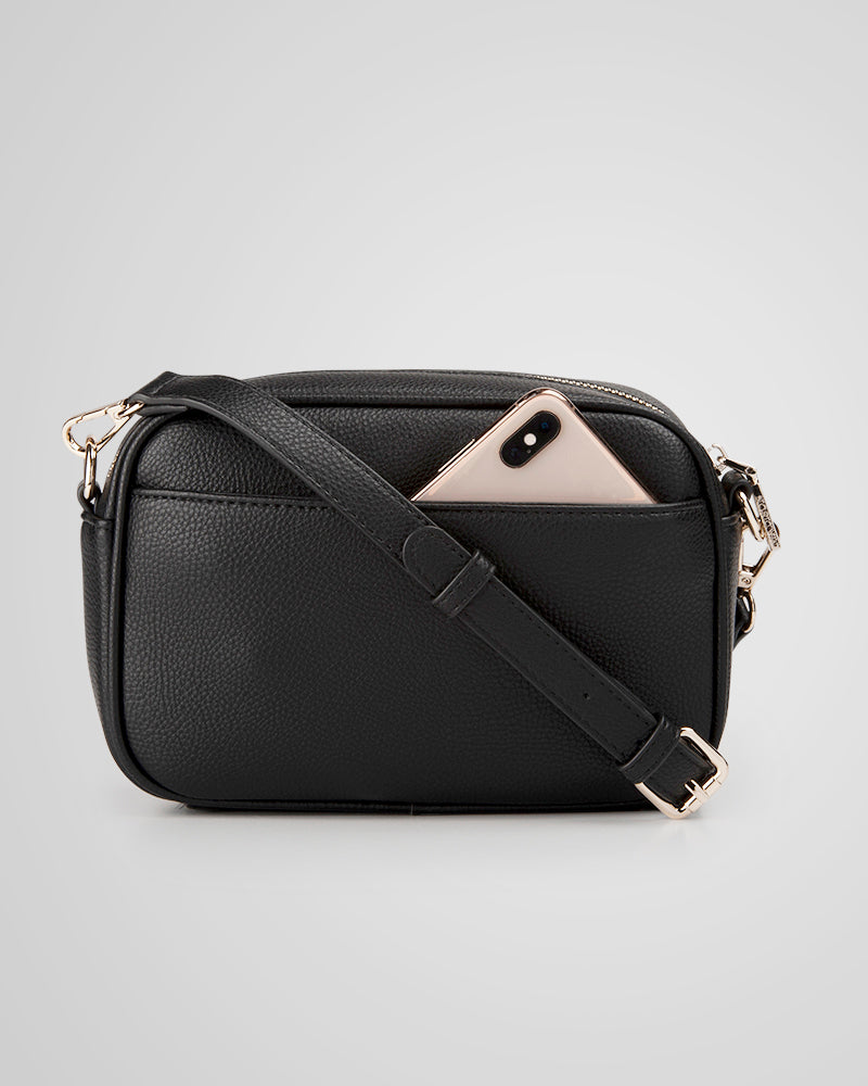 Monica Camera Crossbody Bag + Monogram Stripe Bag Strap-Handbags-PEROZ Accessories