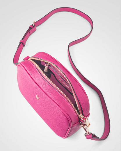 Bag &amp; 3 Straps &quot;One Bag 3 Ways&quot; - Monica Crossbody With Monogram, Stripe &amp; Matching Bag Strap-Handbags-PEROZ Accessories