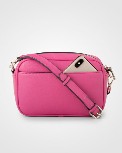 Bag &amp; 3 Straps &quot;One Bag 3 Ways&quot; - Monica Crossbody With Monogram, Stripe &amp; Matching Bag Strap-Handbags-PEROZ Accessories