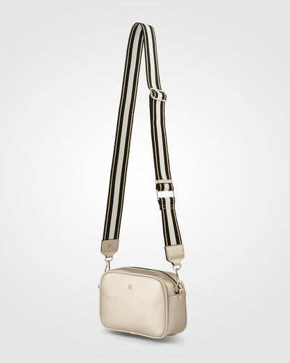 Monica Camera Crossbody Bag + Metallic Stripe Bag Strap-Handbags-PEROZ Accessories