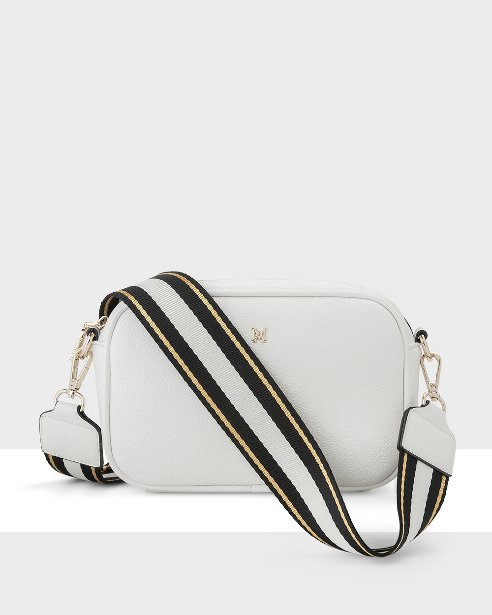 Monica Camera Crossbody Bag + Metallic Stripe Bag Strap-Handbags-PEROZ Accessories