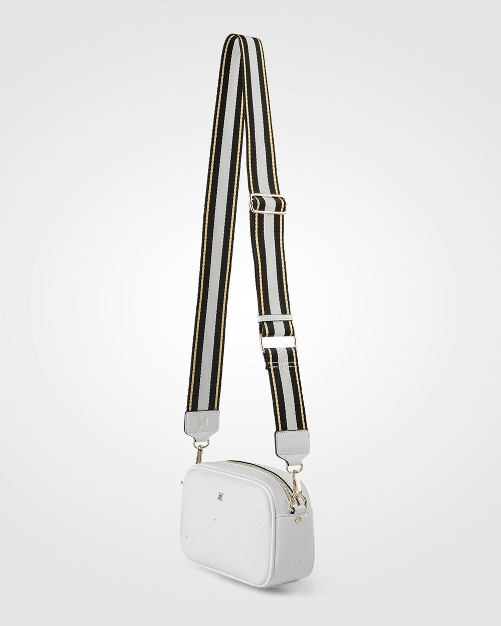 Monica Camera Crossbody Bag + Metallic Stripe Bag Strap-Handbags-PEROZ Accessories
