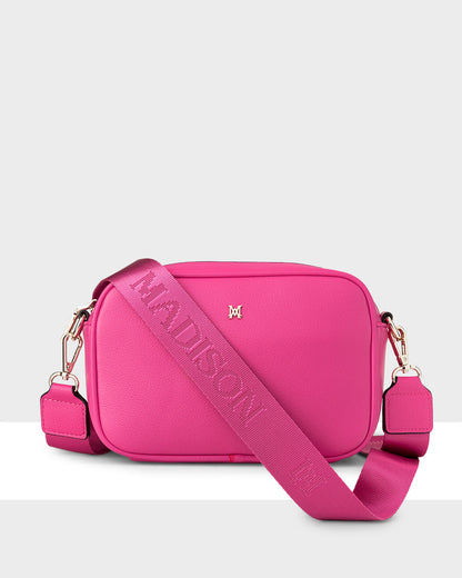 Bag &amp; 3 Straps &quot;One Bag 3 Ways&quot; - Monica Crossbody With Monogram, Stripe &amp; Matching Bag Strap-Handbags-PEROZ Accessories