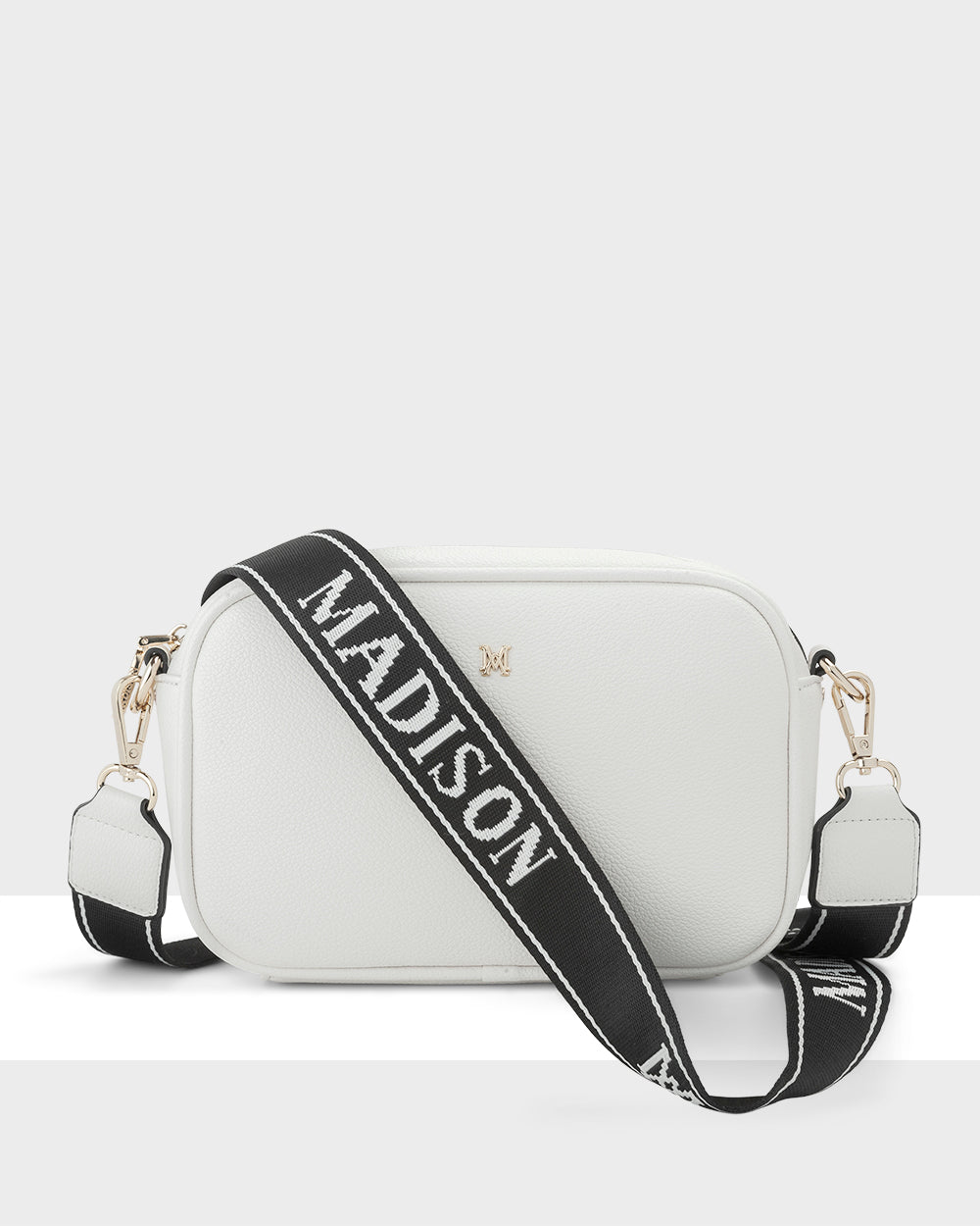 Monica Camera Crossbody Bag + Monogram Stripe Bag Strap-Handbags-PEROZ Accessories