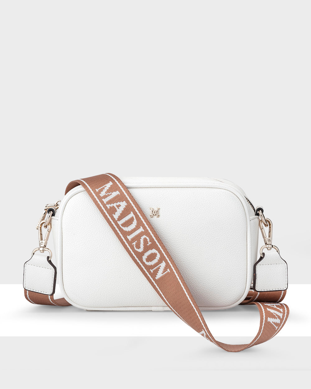 Monica Camera Crossbody Bag + Monogram Stripe Bag Strap-Handbags-PEROZ Accessories