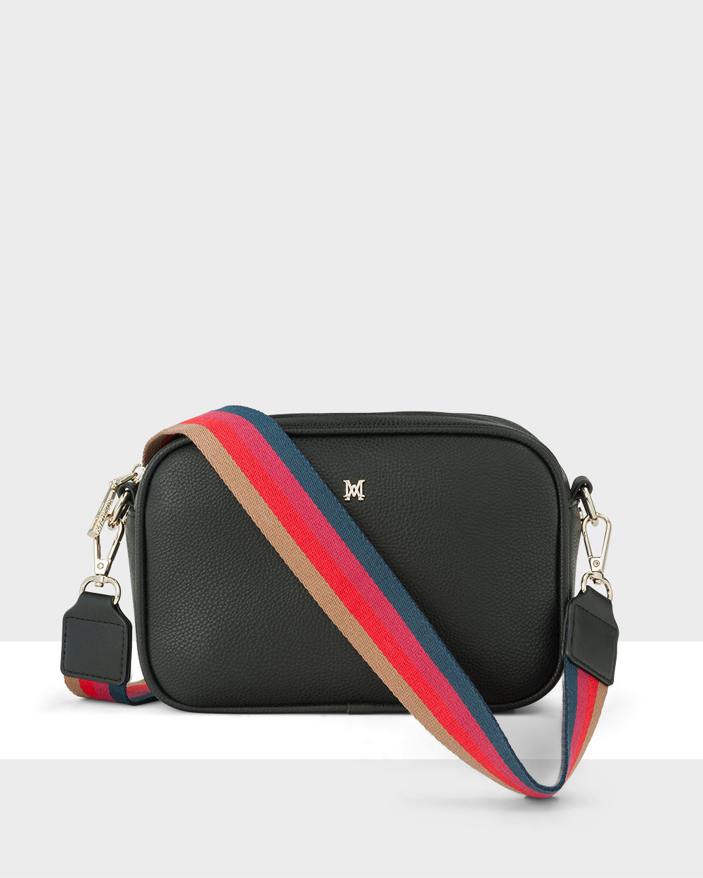 Monica Camera Crossbody Bag + Bright Stripe Bag Strap-Handbags-PEROZ Accessories