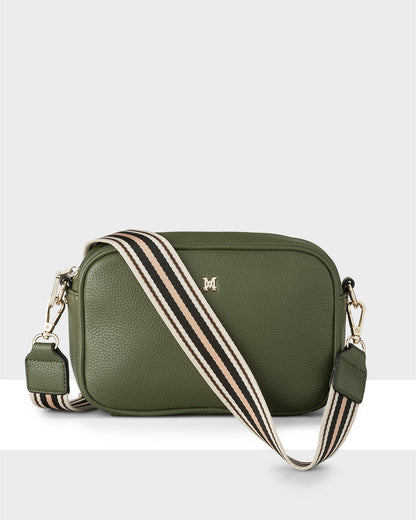Monica Camera Crossbody Bag + Stripe Bag Strap-Handbags-PEROZ Accessories
