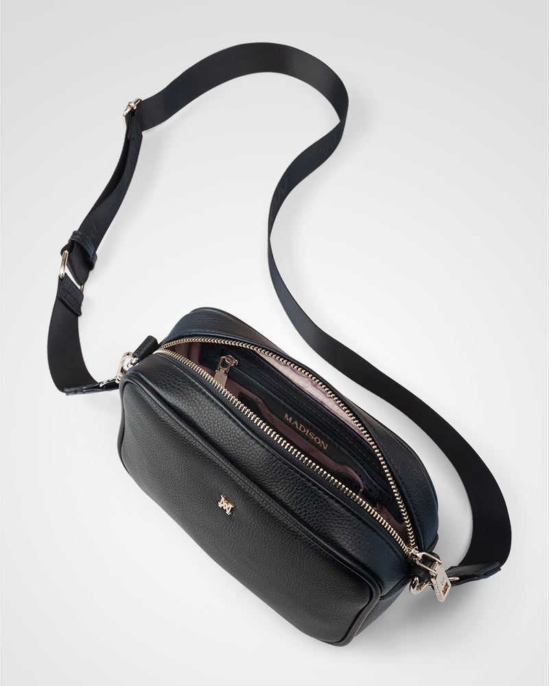 Monica Camera Crossbody Bag + Stripe Bag Strap-Handbags-PEROZ Accessories