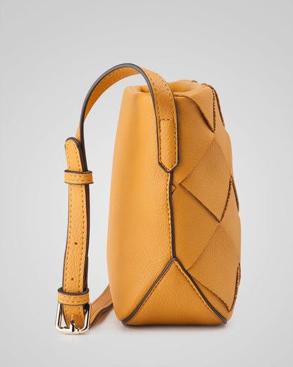 Gillian Weave Front Zip Top Crossbody Bag-PEROZ Accessories