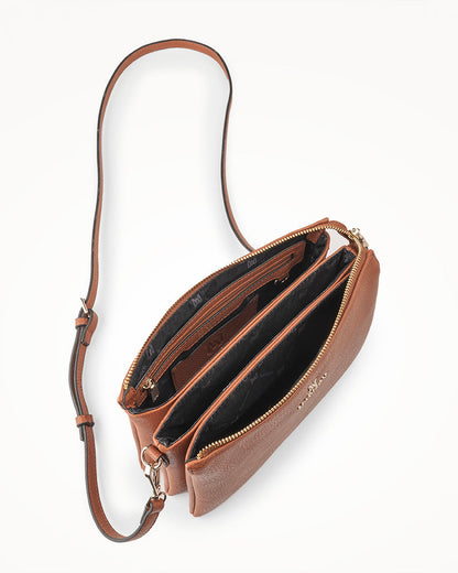 Avery 3 Compartment Crossbody Bag + Leopard Bag Strap-Handbags-PEROZ Accessories