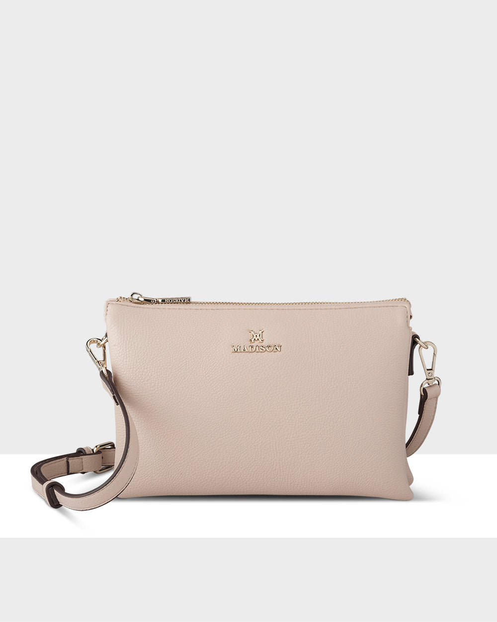 Avery 3 Compartment Crossbody Bag + Metallic Stripe Bag Strap-Handbags-PEROZ Accessories