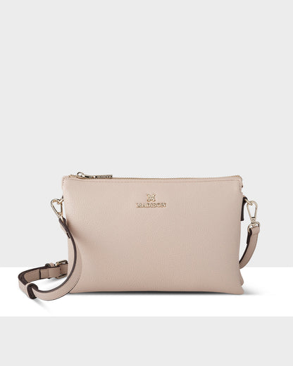 Avery 3 Compartment Crossbody Bag + Metallic Stripe Bag Strap-Handbags-PEROZ Accessories