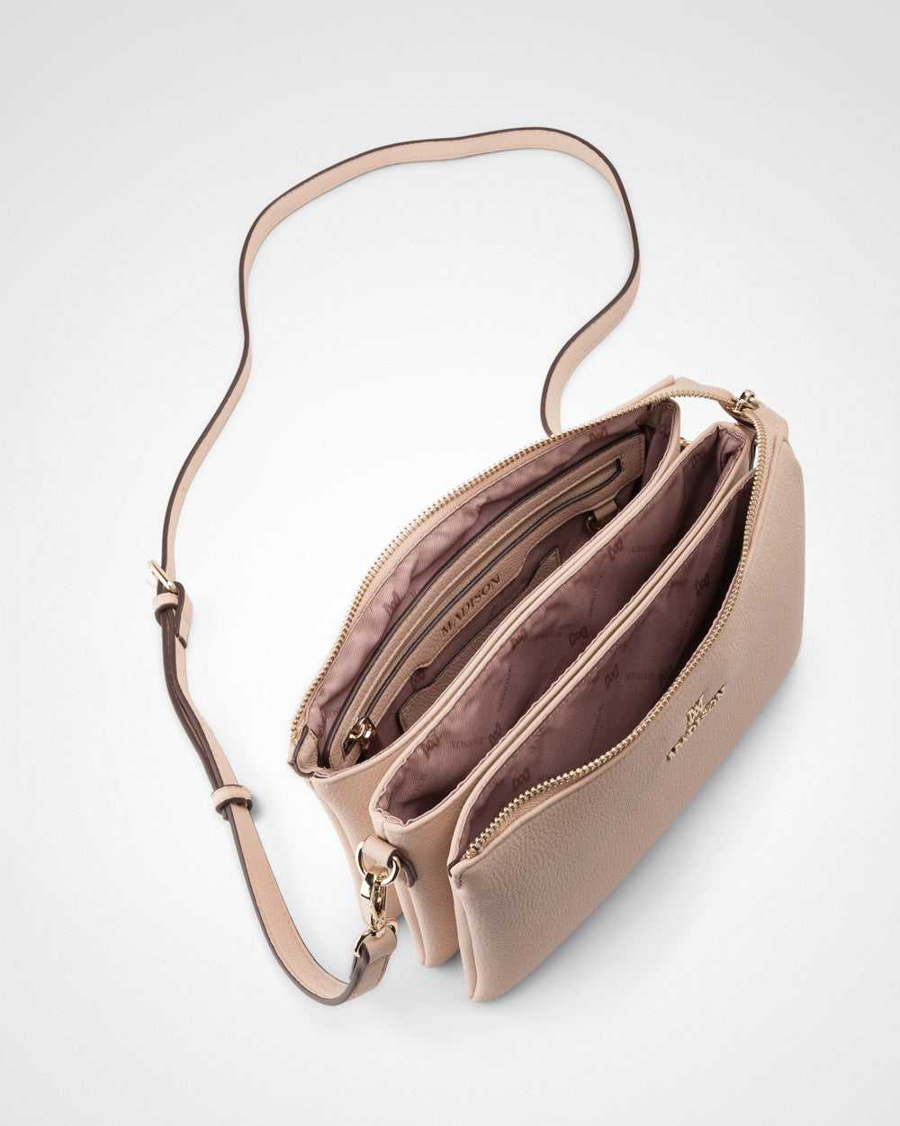Avery 3 Compartment Crossbody Bag + Monogram Bag Strap + Chain Strap-PEROZ Accessories