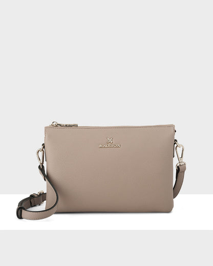 Avery 3 Compartment Crossbody Bag + Monogram Bag Strap-Handbags-PEROZ Accessories