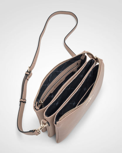 Avery 3 Compartment Crossbody Bag + Monogram Bag Strap-Handbags-PEROZ Accessories