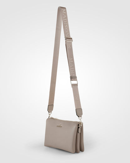 Avery 3 Compartment Crossbody Bag + Monogram Bag Strap-Handbags-PEROZ Accessories