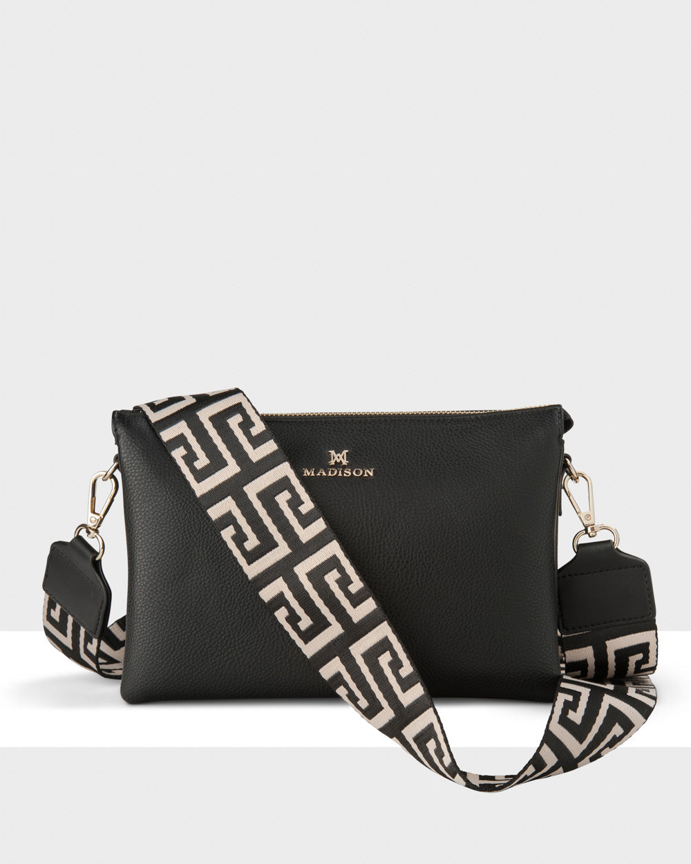 Avery 3 Compartment Crossbody Bag + Graphic Bag Strap-Handbags-PEROZ Accessories