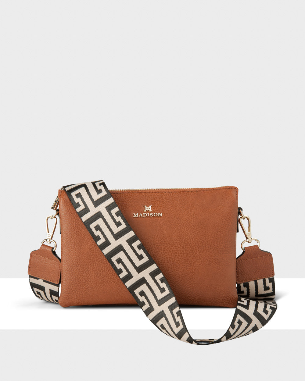 Avery 3 Compartment Crossbody Bag + Graphic Bag Strap-Handbags-PEROZ Accessories