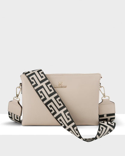 Avery 3 Compartment Crossbody Bag + Graphic Bag Strap-Handbags-PEROZ Accessories