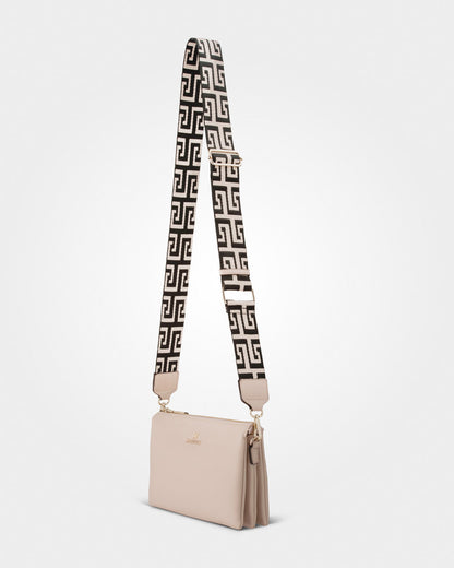 Avery 3 Compartment Crossbody Bag + Graphic Bag Strap-Handbags-PEROZ Accessories
