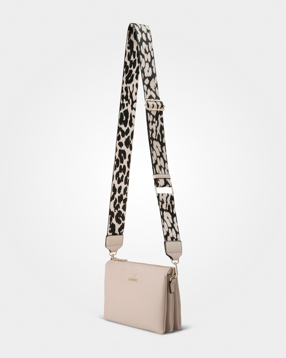 Avery 3 Compartment Crossbody Bag + Leopard Bag Strap-Handbags-PEROZ Accessories