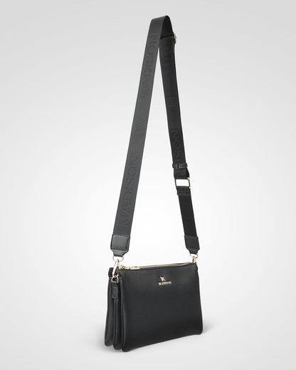 Avery 3 Compartment Crossbody Bag + Monogram Bag Strap + Chain Strap-Handbags-PEROZ Accessories