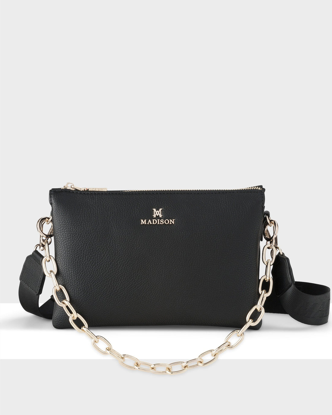 Avery 3 Compartment Crossbody Bag + Monogram Bag Strap + Chain Strap-Handbags-PEROZ Accessories