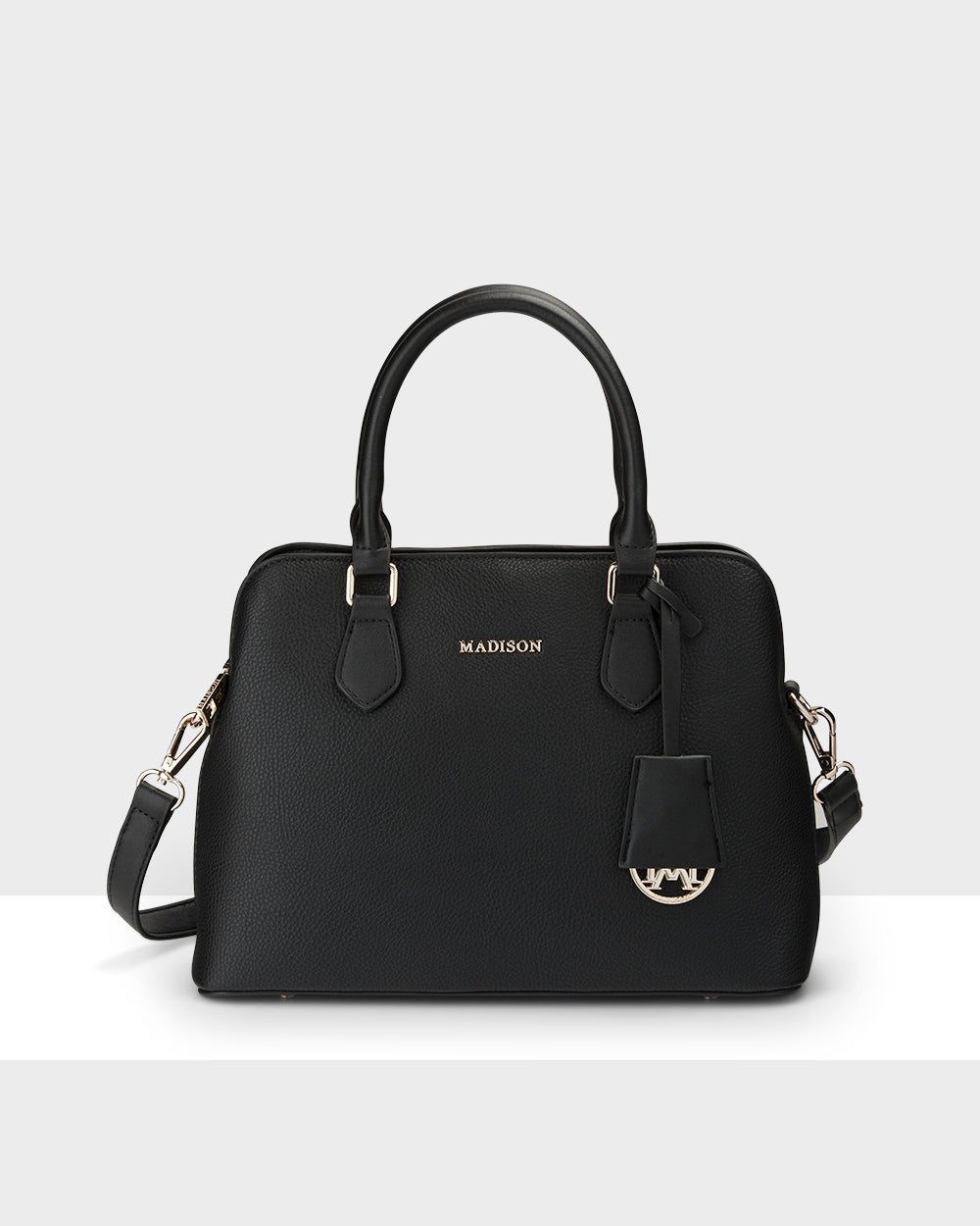 Tilli 3 Compartment Curve Top Satchel Bag + Leopard Pattern Strap-PEROZ Accessories