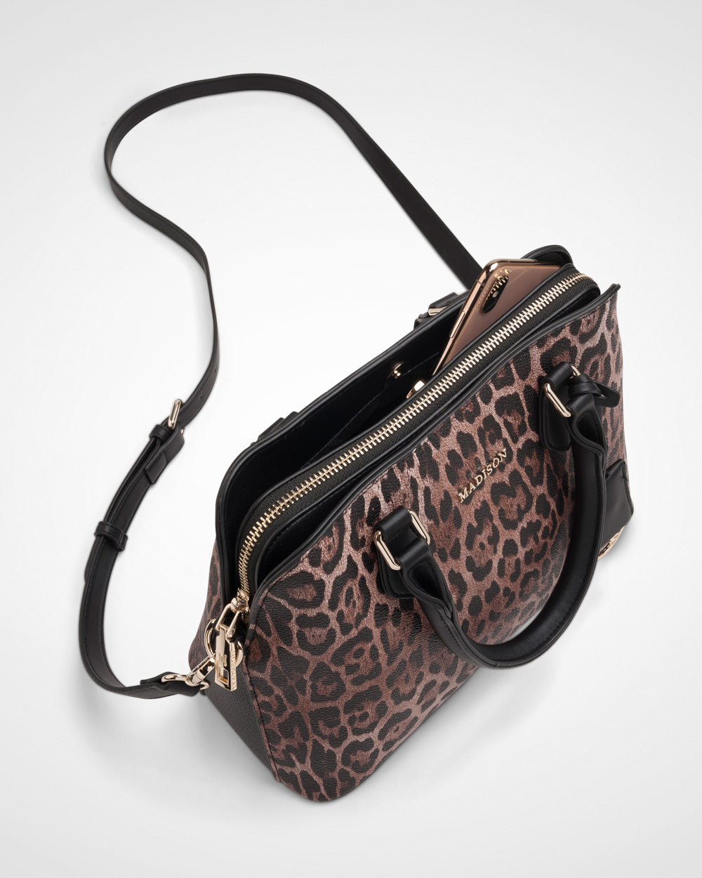 Tilli 3 Compartment Curve Top Satchel Bag-PEROZ Accessories