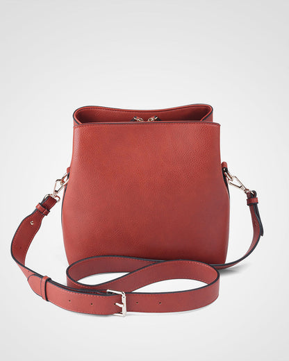 Joanie 3 Compartment Crossbody Bucket Bag-PEROZ Accessories