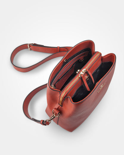 Joanie 3 Compartment Crossbody Bucket Bag-PEROZ Accessories