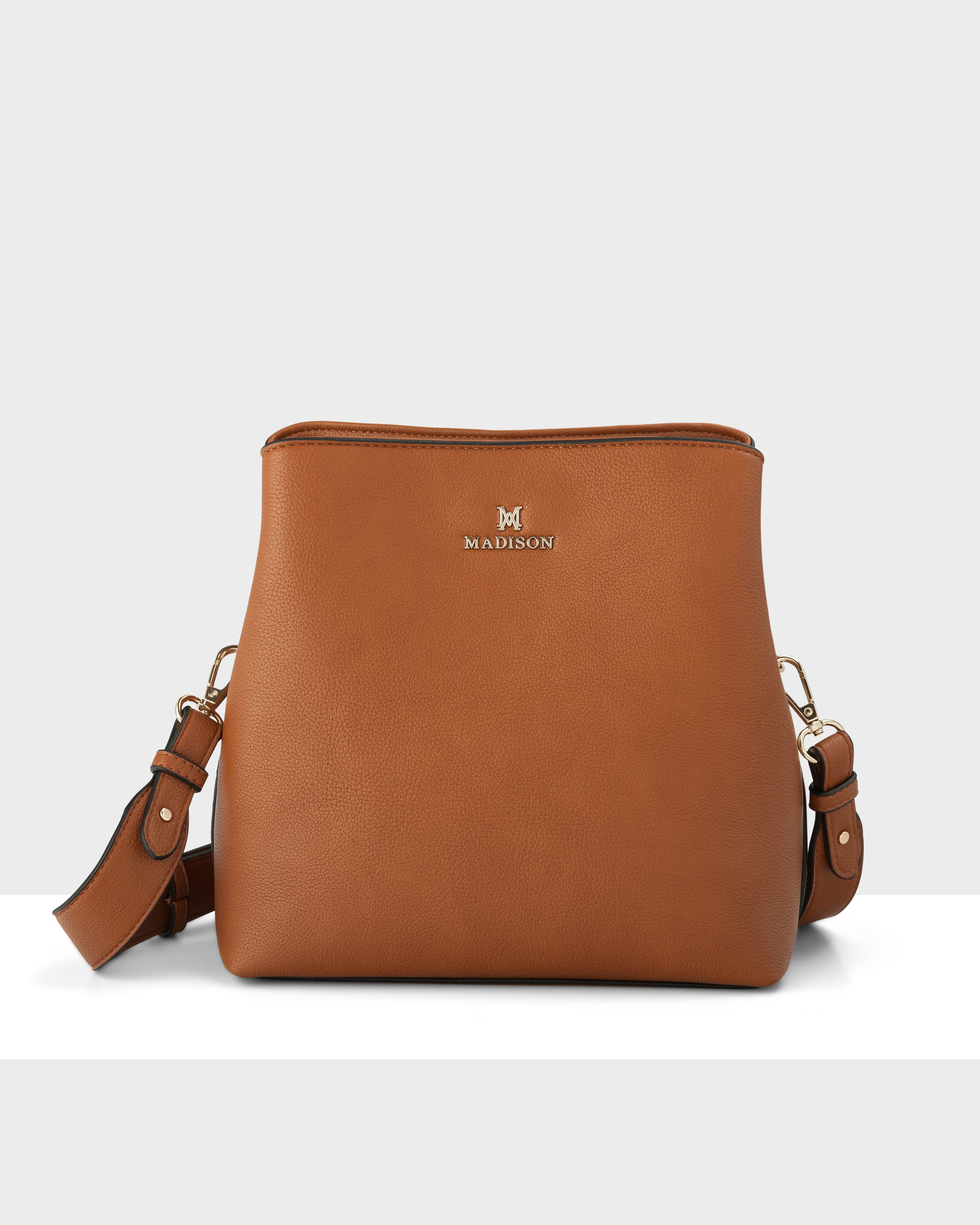 Joanie 3 Compartment Crossbody Bucket Bag-PEROZ Accessories